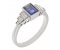 Art deco rubover baguette cut blue sapphire and baguette diamond ring main image