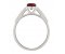 Bella classic oval ruby ring with round diamond set shoulders side view