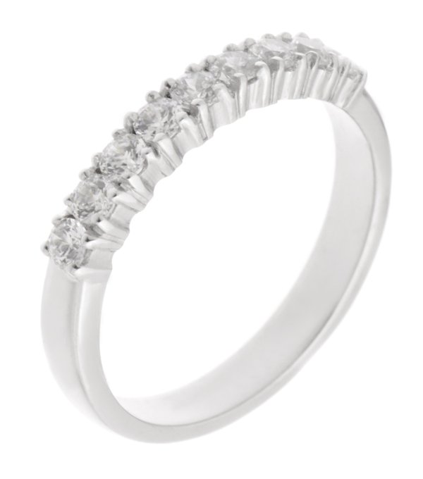 Classic style claw set round brilliant cut diamond eternity ring main image