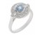 Clarice Art deco round aquamarine and diamond halo cluster ring main image