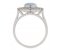 Clarice Art deco round aquamarine and diamond halo cluster ring side view