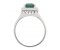 Leo Art deco style square octagon emerald and diamond halo cluster ring side view