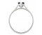 Classic pear shape blue sapphire solitaire ring side view