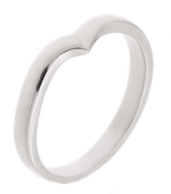 Gentle curved shaped wedding band right main image