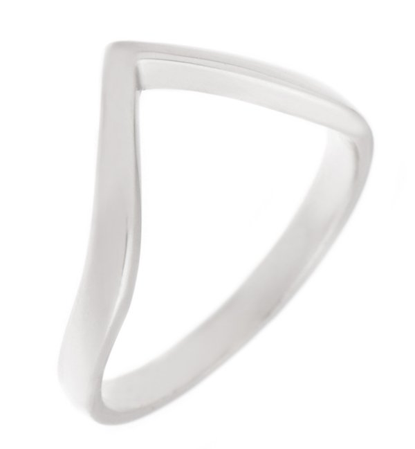 Elegant plain wishbone shaped ring alt image