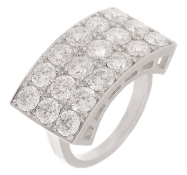 Round brilliant cut diamond 3 row eternity style cluster ring main image