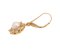 Classic round white pearl and diamond drop style cluster earrings side view