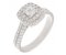Double halo asscher cut diamond cluster ring with round diamond set double shoulders main image