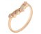 Vintage style wishbone shaped round diamond eternity ring angle view