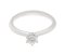 Classic round brilliant cut diamond six claw solitaire engagement ring angle view
