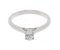 Kiss style oval cut diamond solitaire engagement ring angle view