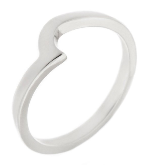 Violet shaped wedding band curved right main image