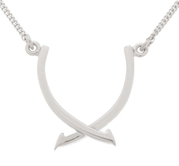Modernist crossover style arrow shaped pendant main image