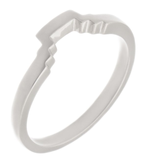Art deco stepped shaped wedding ring main image