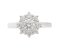 Classic round brilliant cut diamond halo cluster ring top view