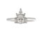 Oval, round and pear shape diamond half cluster ring top view