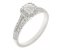 Cushion cut diamond halo engagement ring with diamond set split shoulders main image