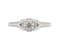 Round diamond engagement ring with split bevelled shoulders top view