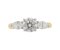 Olivia round brilliant cut diamond engagement ring with pear shape diamond shoulders top view