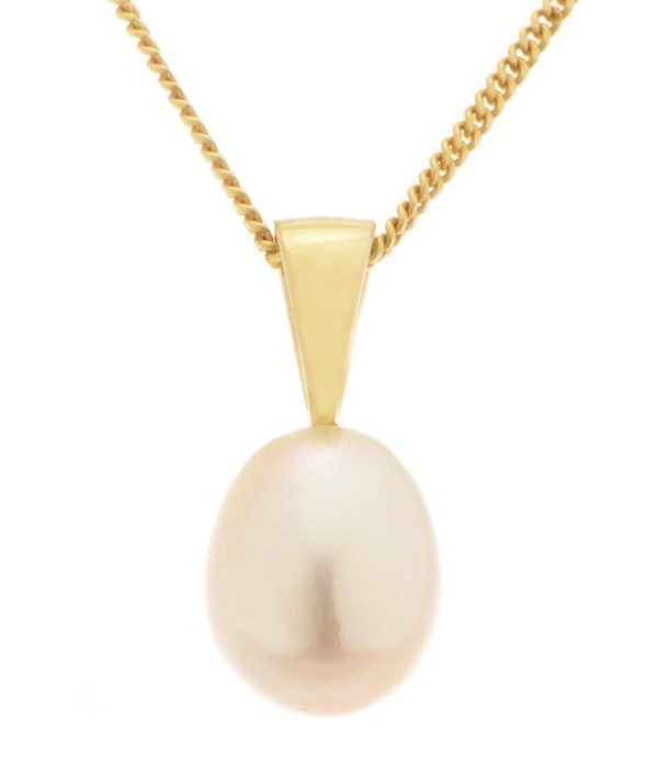Classic white tear drop cultured river pearl pendant 7mm main image