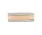 Red and white gold flat court wedding band with centre groove design top view
