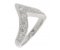 Large wishbone shaped round brilliant cut diamond grain set ring angle view