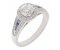 Art Deco style round Diamond and blue Sapphire halo cluster ring main image