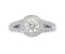 Art Deco style round Diamond and blue Sapphire halo cluster ring top view