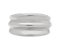 Modernist wide triple ridged stoneless dress ring top view
