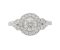 Fancy vintage style round brilliant cut diamond halo cluster ring top view