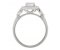 Fancy vintage style round brilliant cut diamond halo cluster ring side view