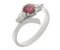 Layla modern round ruby and pear diamond trilogy ring main image