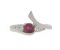 Layla modern round ruby and pear diamond trilogy ring top view