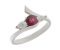 Layla modern round ruby and pear diamond trilogy ring angle view