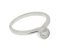 Ribbon crossover round brilliant cut diamond solitaire engagement ring angle view