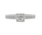 Devona princess cut diamond rubover solitaire engagement ring with diamond set band top view
