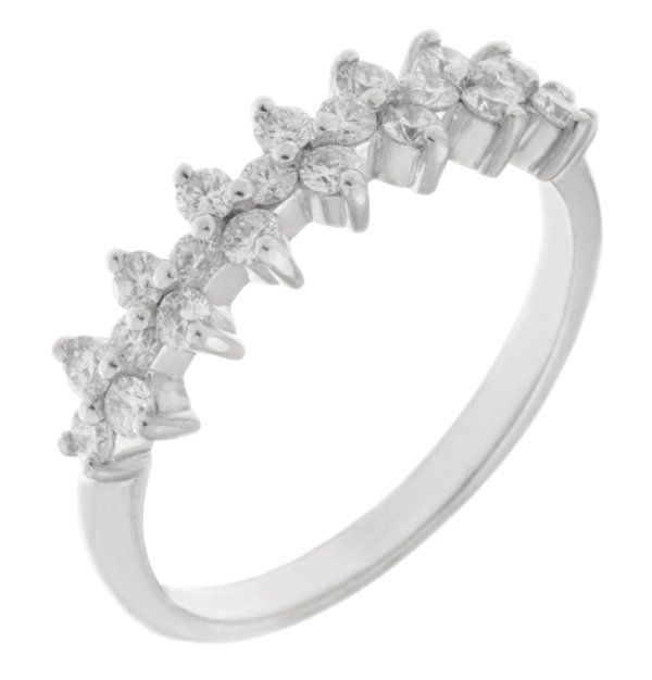 Bibi modern designer three row round brilliant cut diamond eternity ring main image