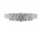 Valentine round brilliant cut diamond contemporary trilogy ring top view