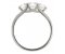 Valentine round brilliant cut diamond contemporary trilogy ring side view