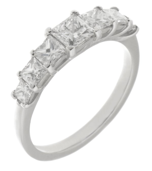 Art Deco graduated princess cut diamond eternity ring main image
