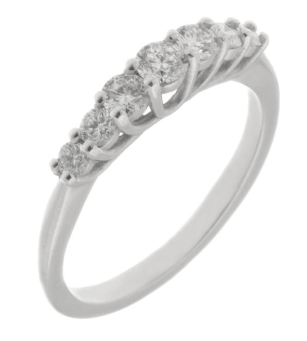 Art Deco style graduated seven stone diamond eternity ring main image