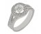 Art Deco style round brilliant cut diamond halo cluster ring with split shoulders main image