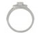 Art Deco style round brilliant cut diamond halo cluster ring with split shoulders side view