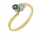 Duelette two stone crossover round emerald and diamond ring main image
