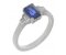 Art deco Enzo Emerald cut blue Sapphire and baguette diamond ring main image
