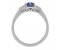 Art deco Enzo Emerald cut blue Sapphire and baguette diamond ring side view
