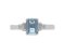 Art deco Enzo Emerald cut Aquamarine and baguette diamond ring top view