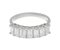 Art deco emerald cut diamond seven stone eternity ring side view