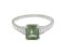 Art deco emerald cut green sapphire and baguette diamond ring top view