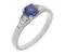 Art deco cushion cut blue sapphire and baguette diamond ring main image
